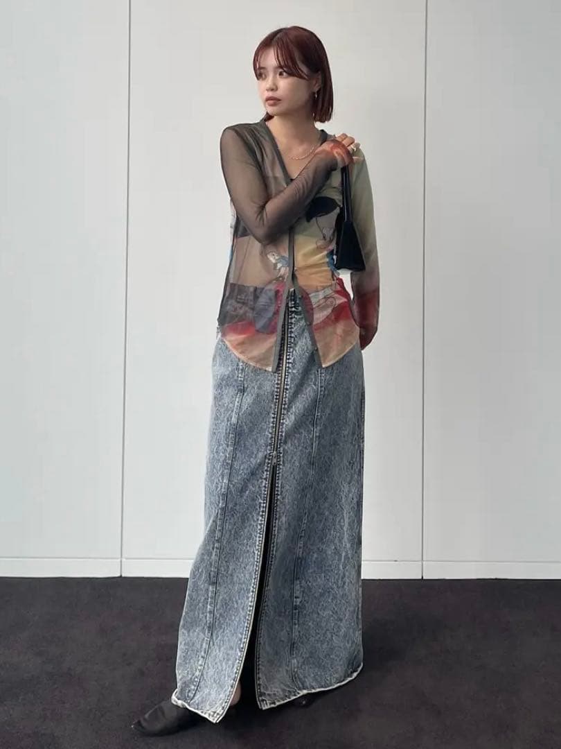 トップス Ameri vintage DISNEY/2WAY SHEER CARDIGAN