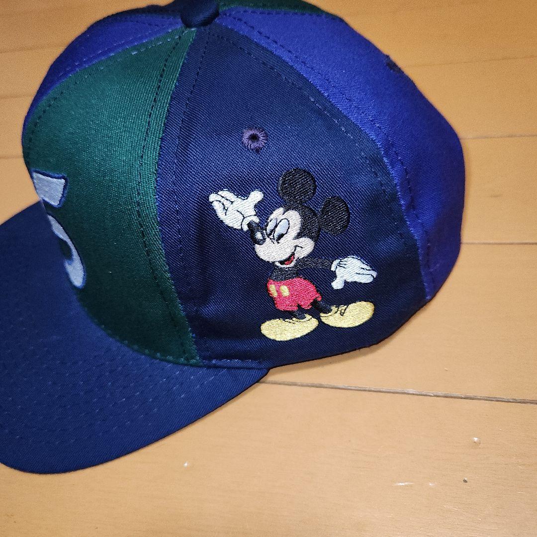 激レア 90s USA製 ディズニー ミッキー キャップ ツートン ビンテージ