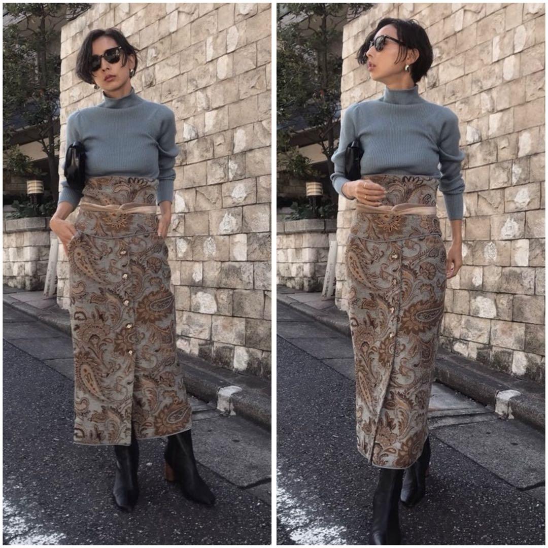 AMERI PAISLEY RUG SKIRT ロングスカート ジャガード M