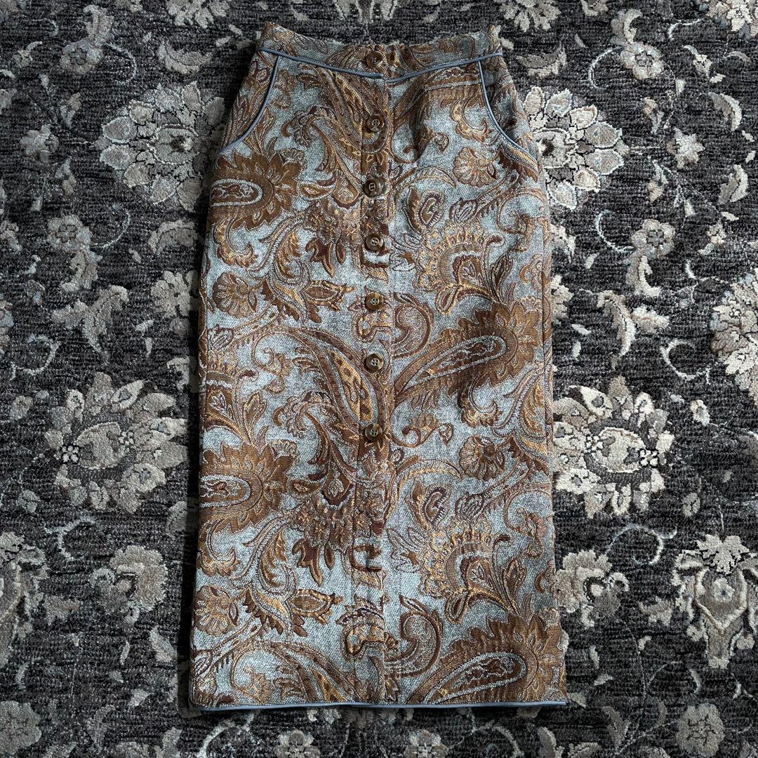 AMERI PAISLEY RUG SKIRT ロングスカート ジャガード M