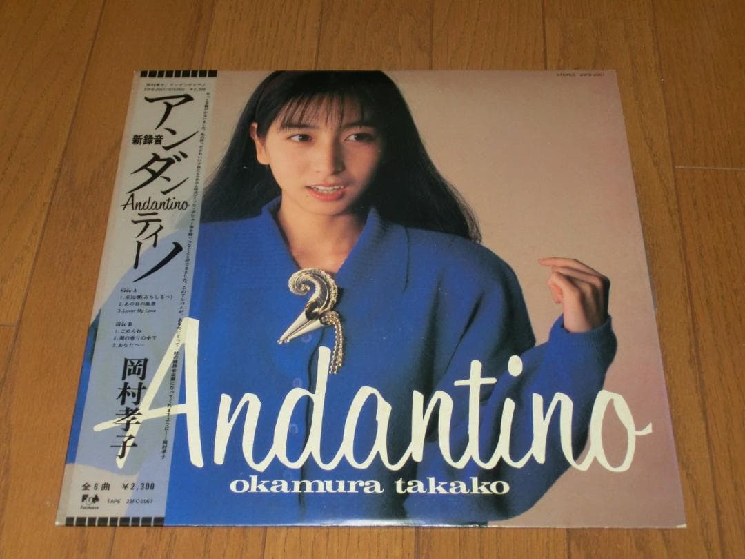 岡村孝子　ＬＰレコード　帯付き　２枚セット　アンダンティーノ　ソレイユ