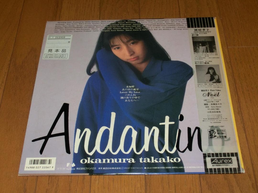 岡村孝子　ＬＰレコード　帯付き　２枚セット　アンダンティーノ　ソレイユ