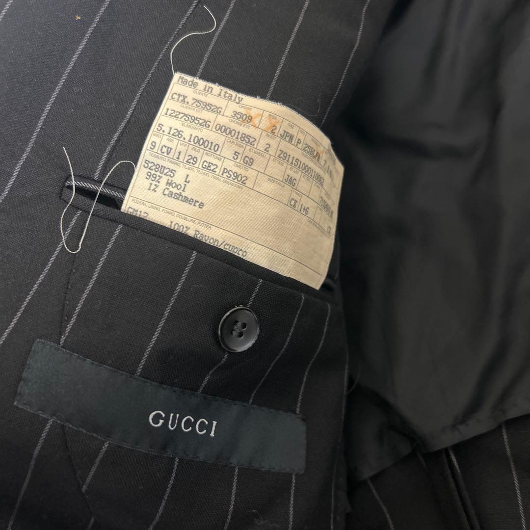 【美品】GUCCI トムフォード期 ストライプ カシミヤ混　スーツ セットアップ