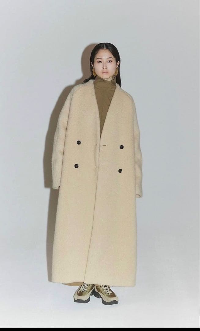 ジャケット・アウター anuke Collarless Shaggy Coat 36