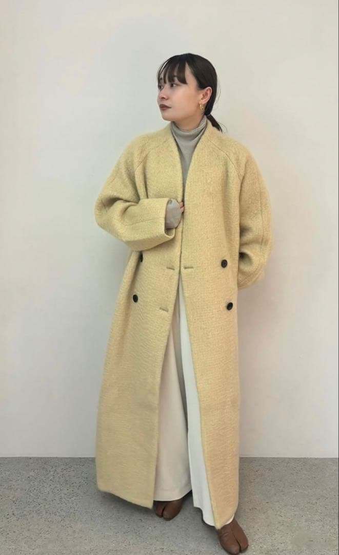 ジャケット・アウター anuke Collarless Shaggy Coat 36
