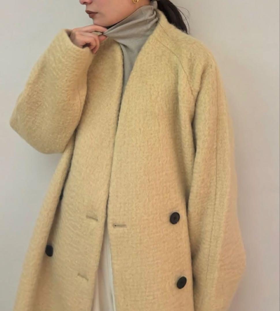 ジャケット・アウター anuke Collarless Shaggy Coat 36