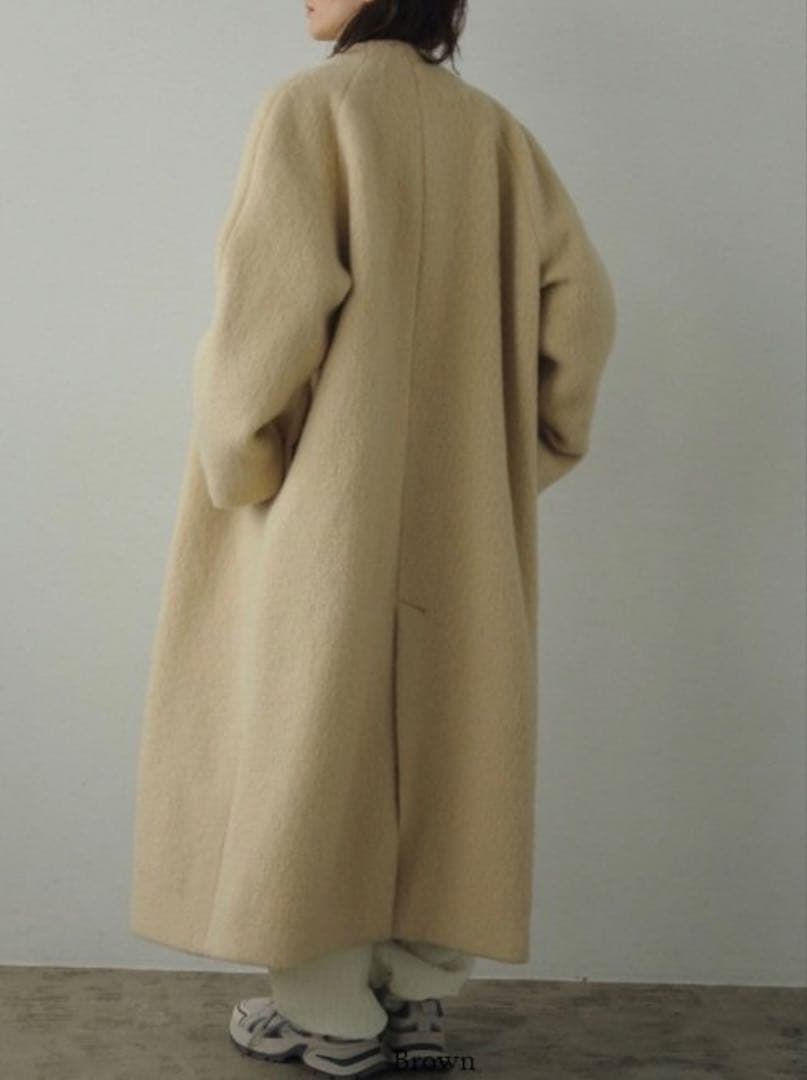 ジャケット・アウター anuke Collarless Shaggy Coat 36