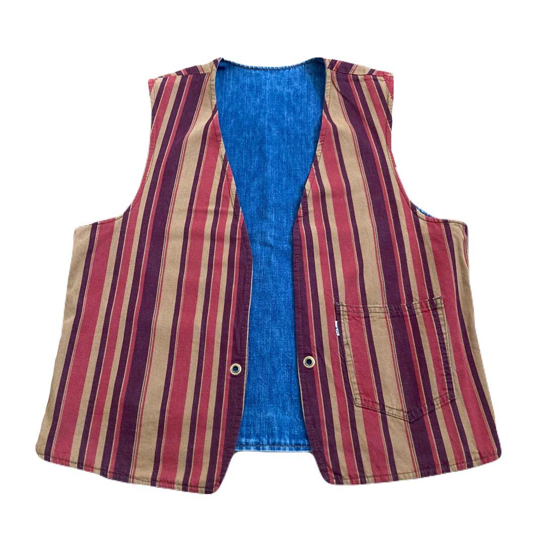 70s Levi's デニムベスト　リバーシブル　bige