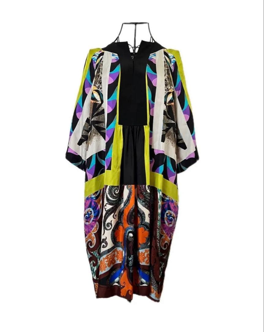 etro エトロ ワンピース チュニック レトロ シルク100% 古着 生地