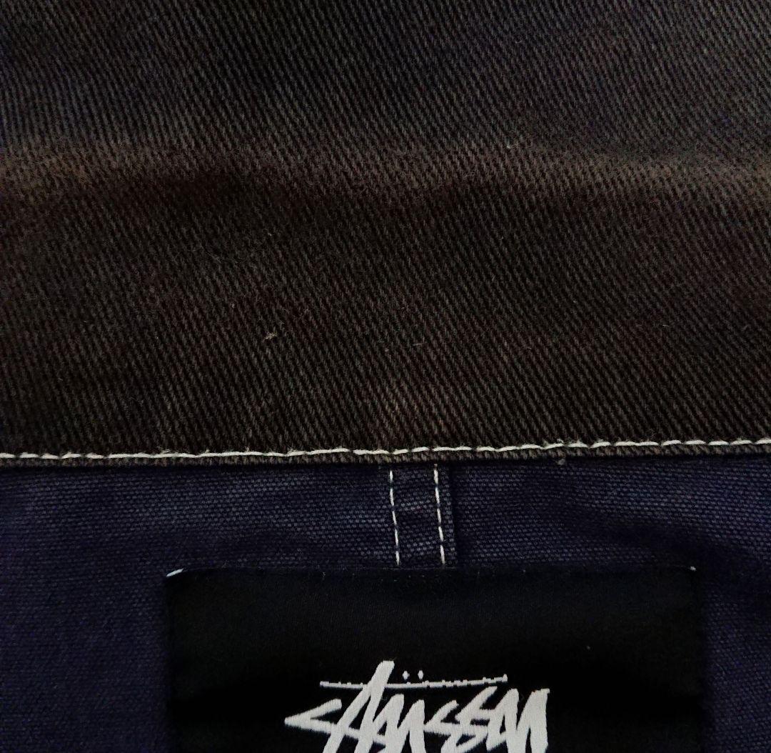 STUSSY ストック 刺繍 ロゴ 襟 切替 チョア ジャケット カバーオール