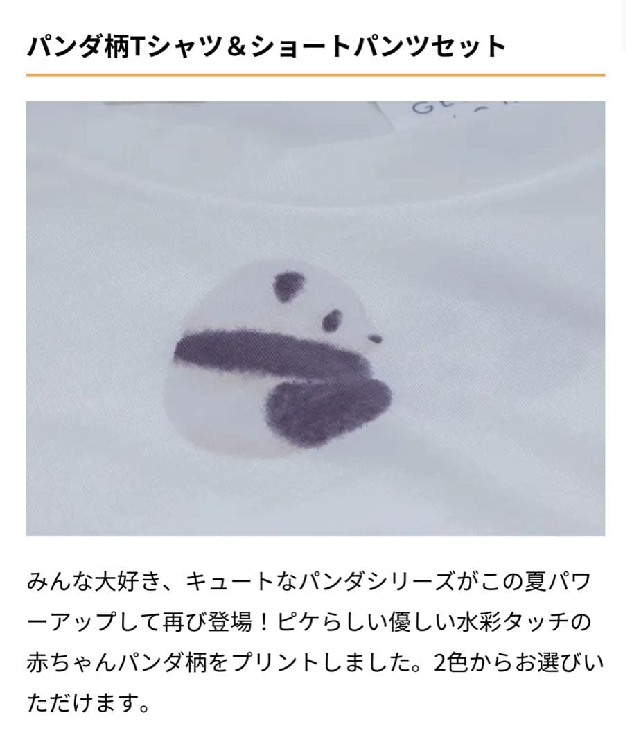 ジェラピケ パンダ 半袖 ルームウェア ズボン パジャマ