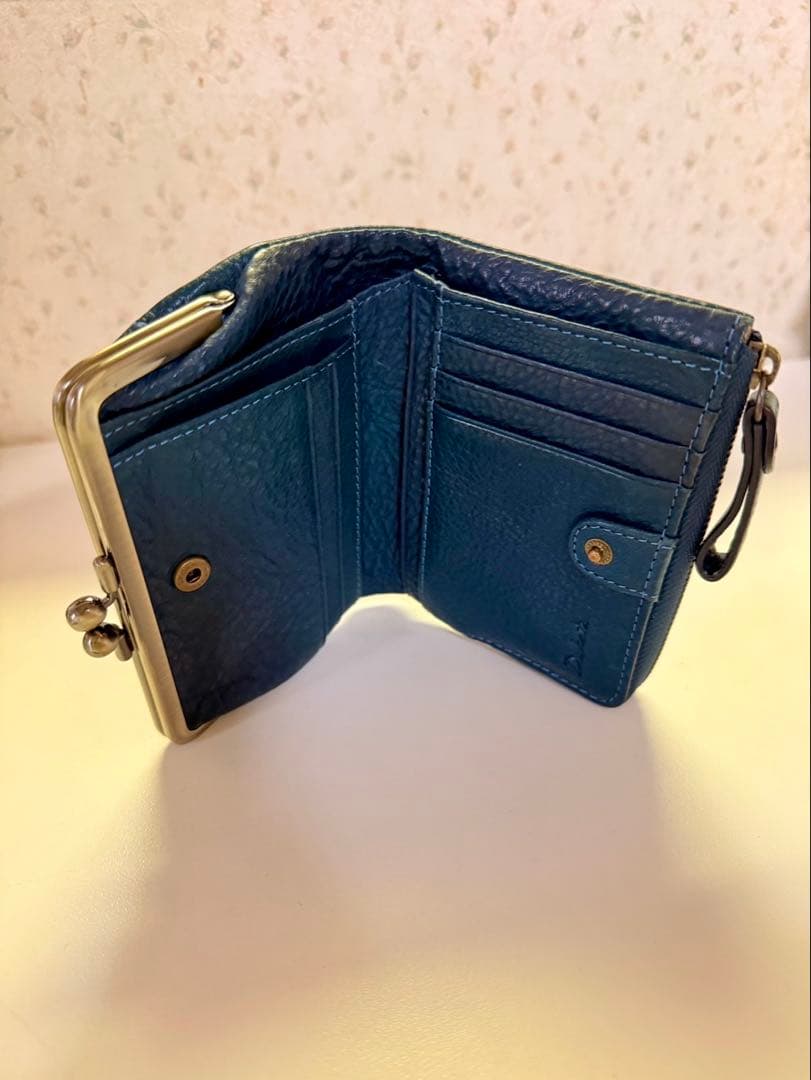 【さくら】Dakota/ダコタ ブルー 口金 折財布　ミニ財布