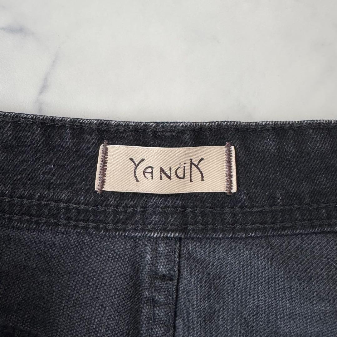 ヤヌーク YANUK ワイドフレア デニムパンツ ハイライズ ブラック 25