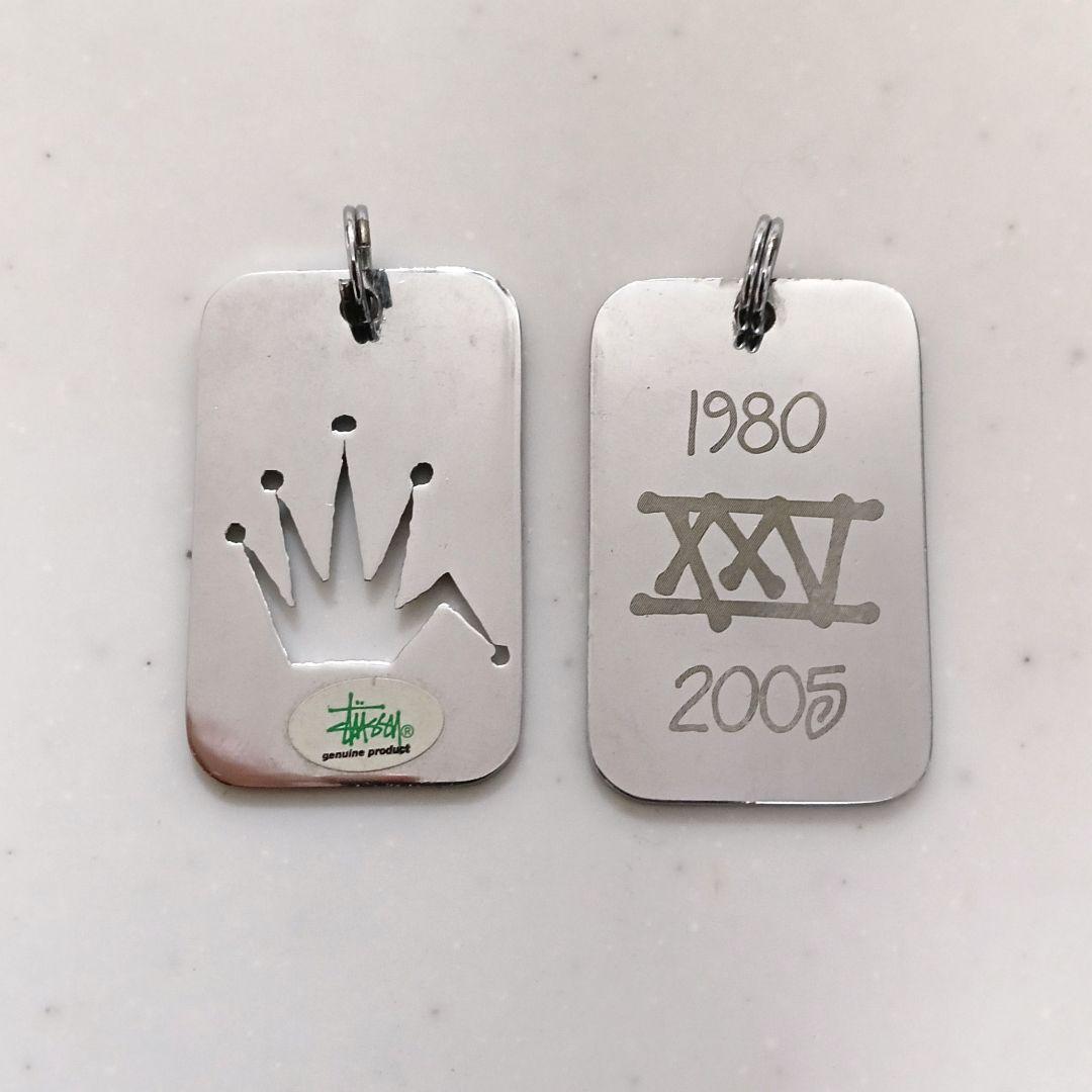 old stussy 25周年記念アイテム ラットロゴ ドッグタグ ネックレス