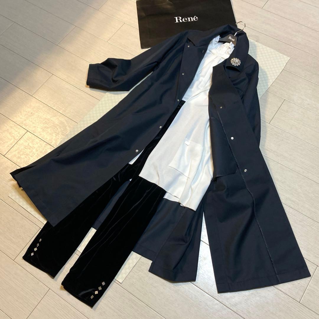 美品♡¥60,500タグ付き♡Rene 2wayパールロングコート(38 Ｌ)