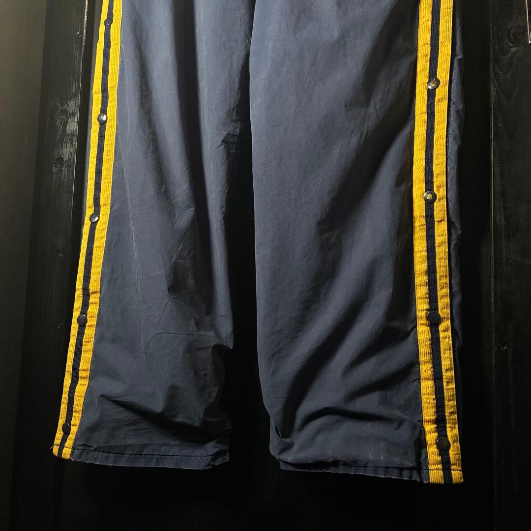 90s POLO SPORT コットントラックパンツ　フェードネイビー×黄色