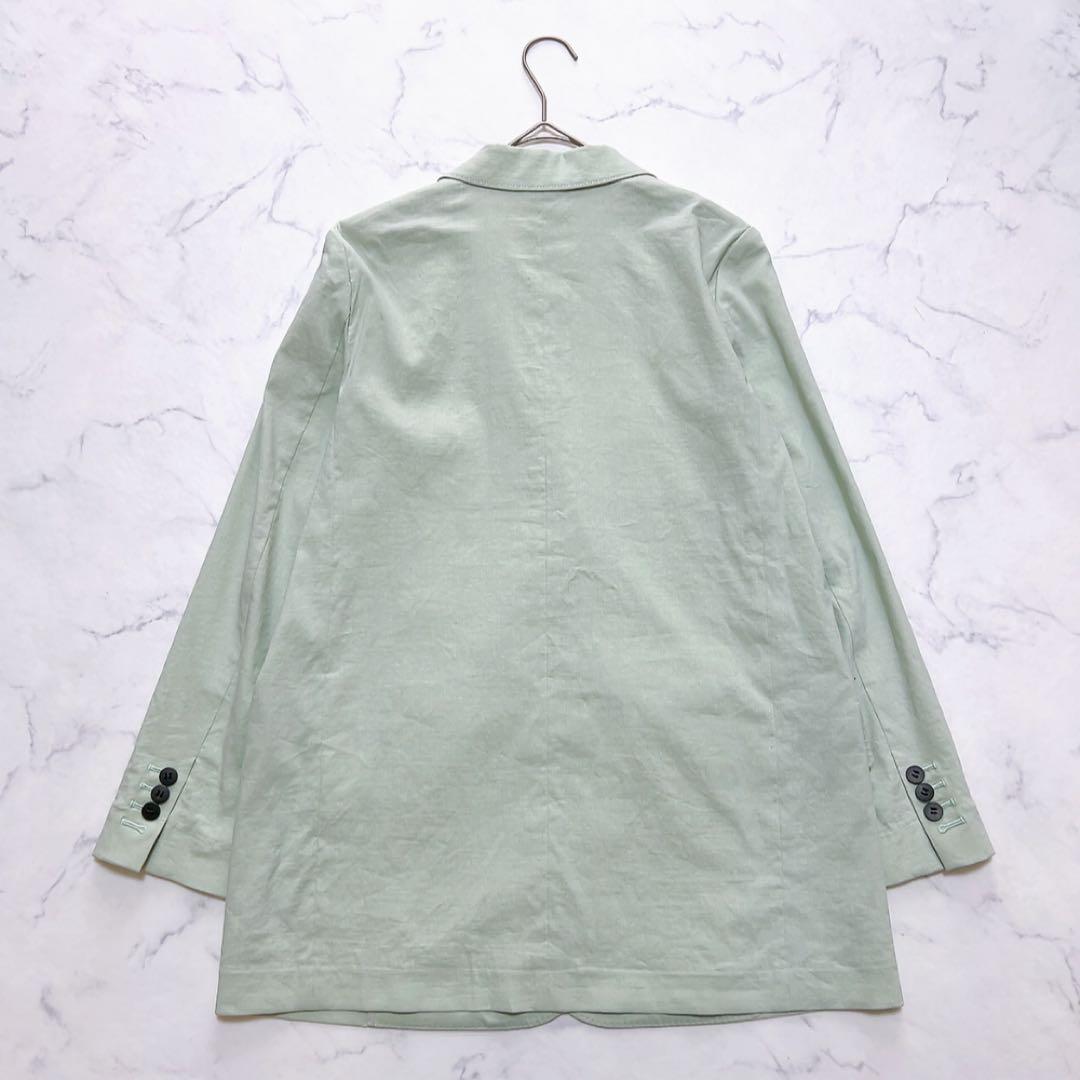 タグ付✨️定価4.9万円 セオリー リネン混ダブルブレスト ジャケット 2グリーン