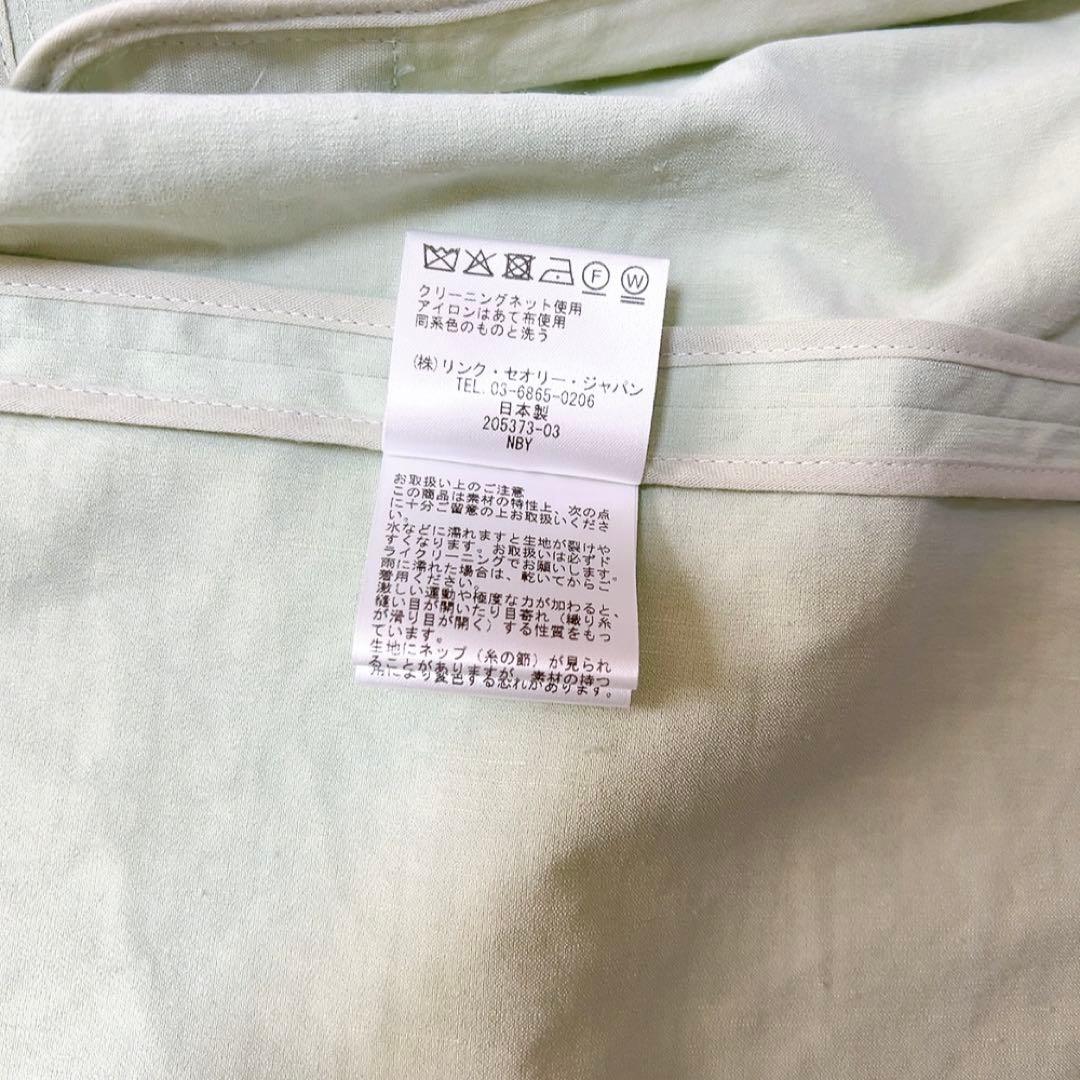 タグ付✨️定価4.9万円 セオリー リネン混ダブルブレスト ジャケット 2グリーン