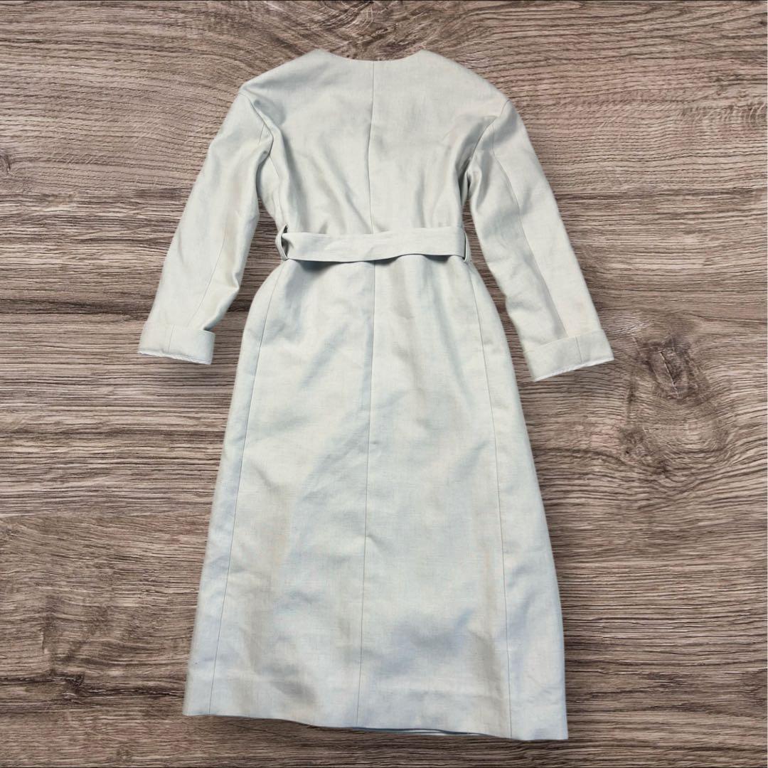 【春コート】エストネーション リネン混 ロングコート 38 美品 日本製