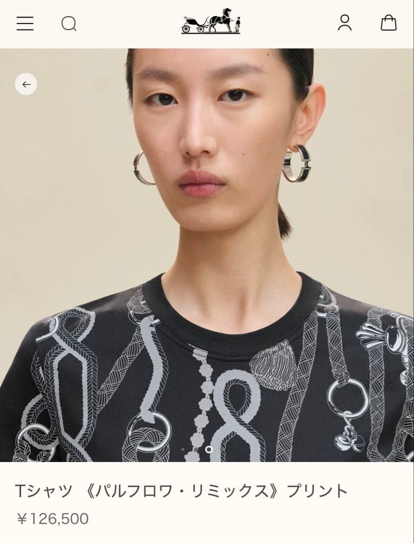 エルメス　半袖　Tシャツ 25AW新作　パルフロワ・リミックス　36 新品