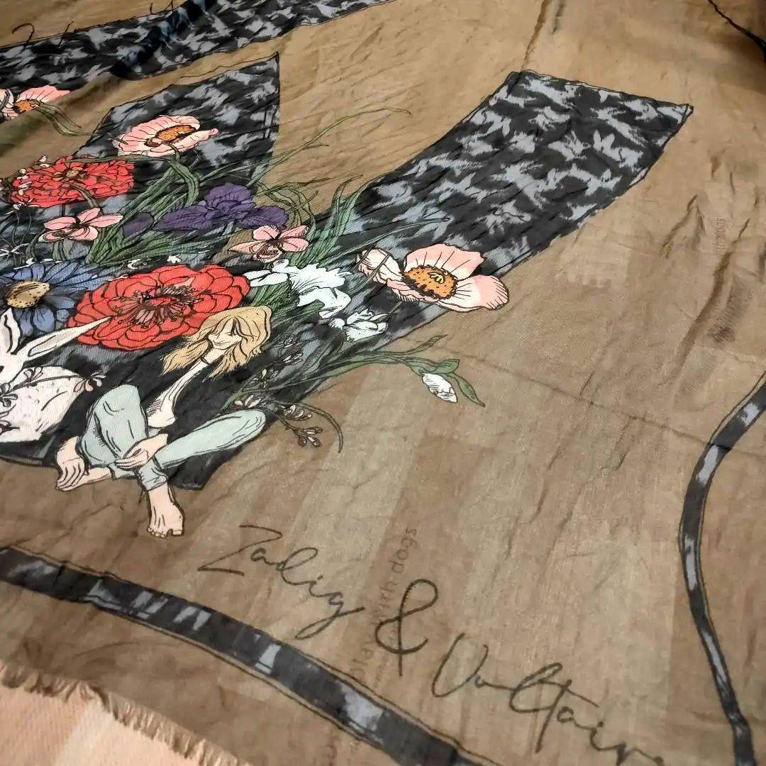Zadig & Voltaire 人・動物・花柄‪☆ 大判ストール