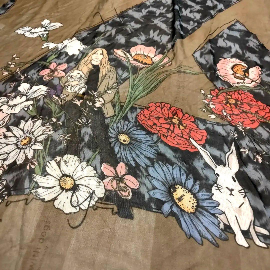 Zadig & Voltaire 人・動物・花柄‪☆ 大判ストール