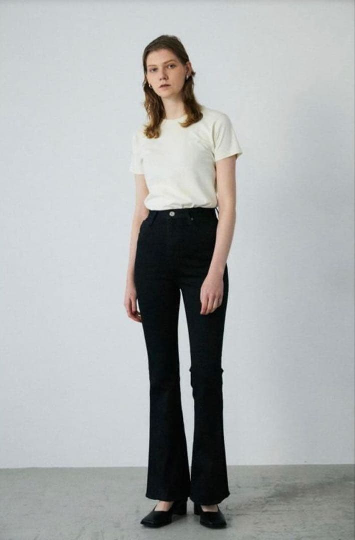 新品✨MOUSSY HW Rebirth フレアデニム 24 S相当 黒