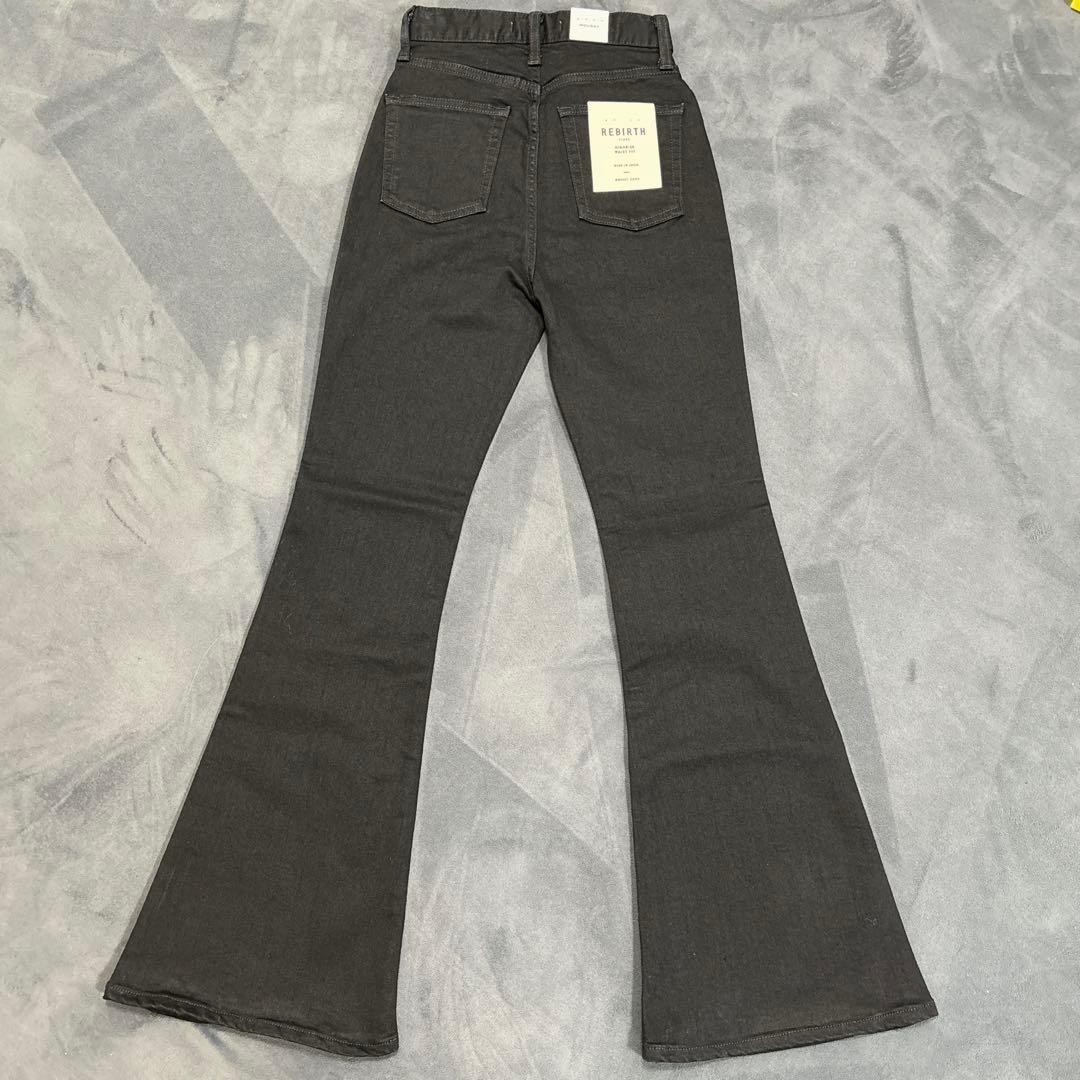 新品✨MOUSSY HW Rebirth フレアデニム 24 S相当 黒