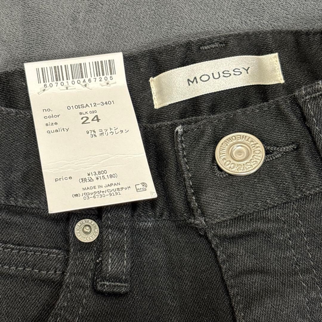 新品✨MOUSSY HW Rebirth フレアデニム 24 S相当 黒