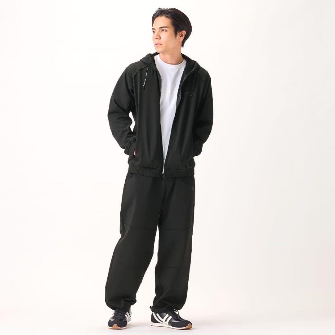 【WEB限定】ゼロステージトリコットパーカー　ジョガー　上下セット　ブラック