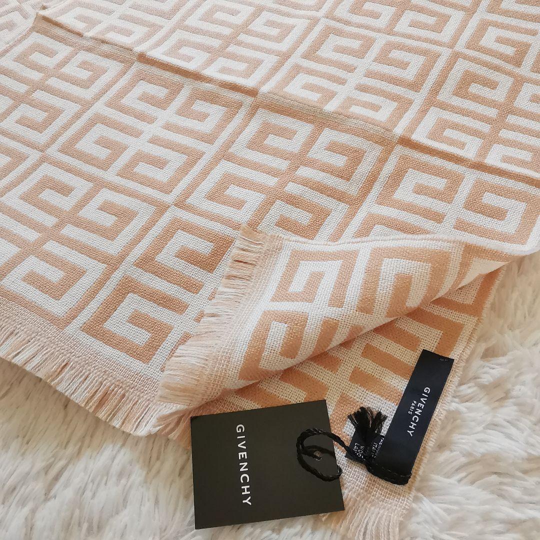 タグ付 GIVENCHY 4G モノグラム リバーシブル ウール マフラー 薄手