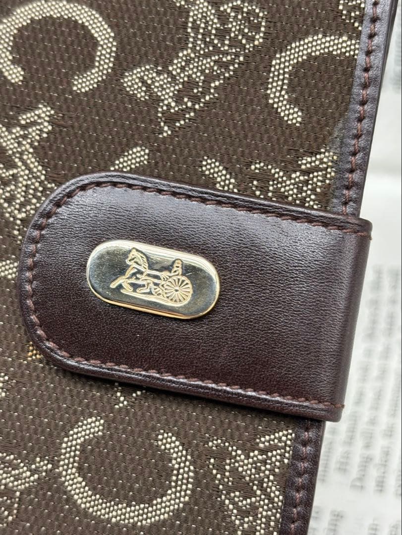 美品　CELINE セリーヌ　Cマカダム　キャンバス二つ折り財布　M02