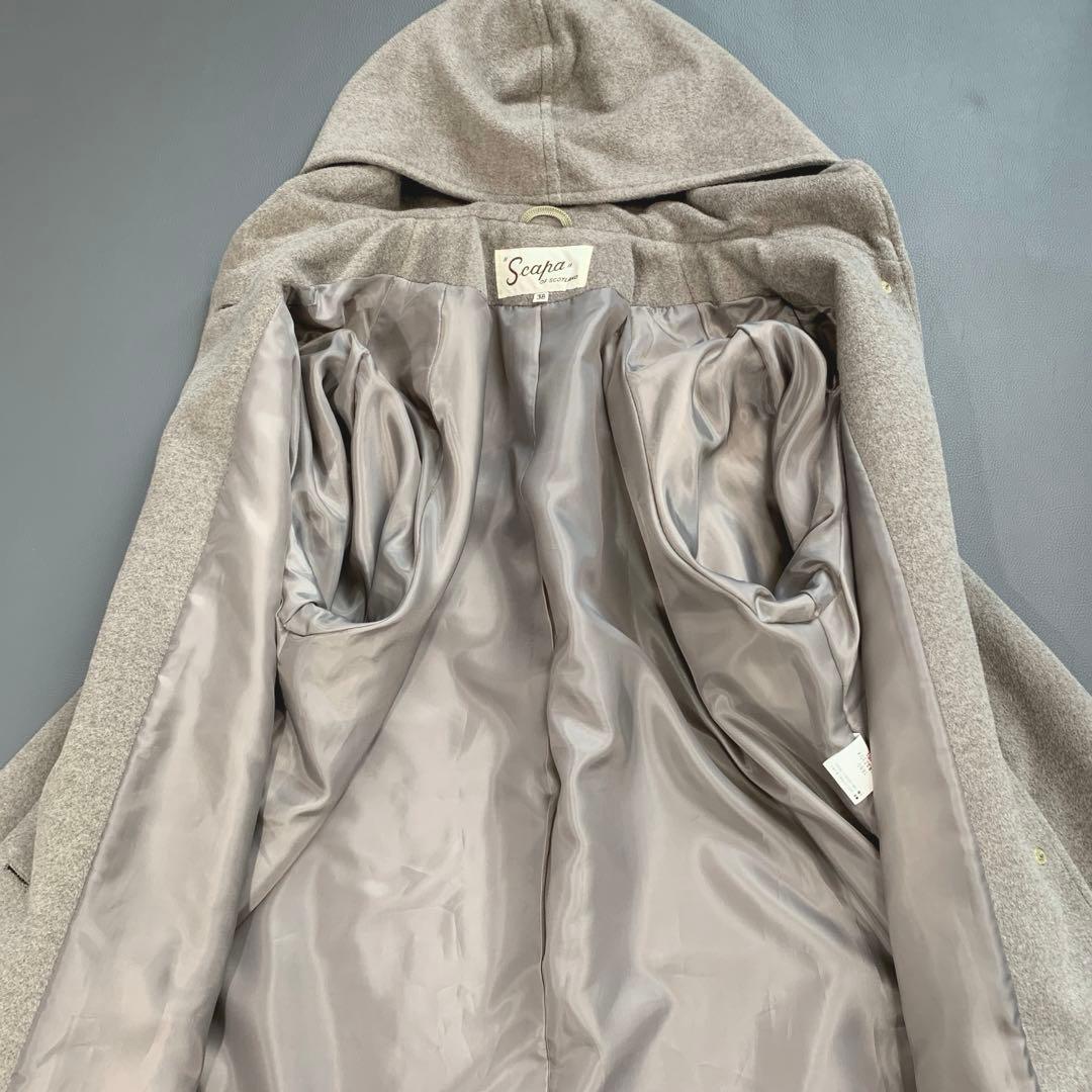 極美品 Scapa アンゴラウール フード付 ロングコート 38 日本製 M