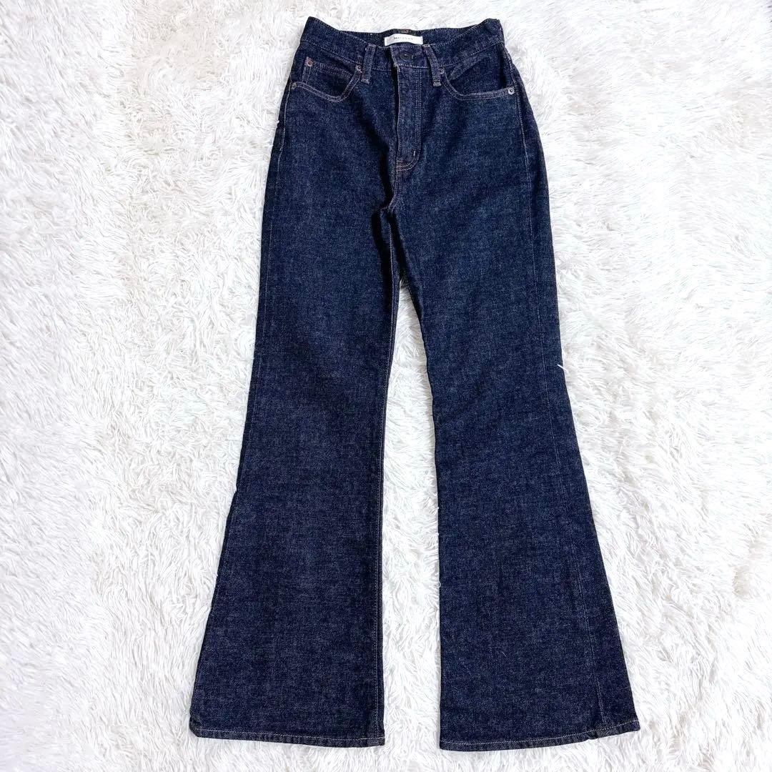 【極美品!!】MOUSSY MVS FLARE フレアデニム 24 　濃紺