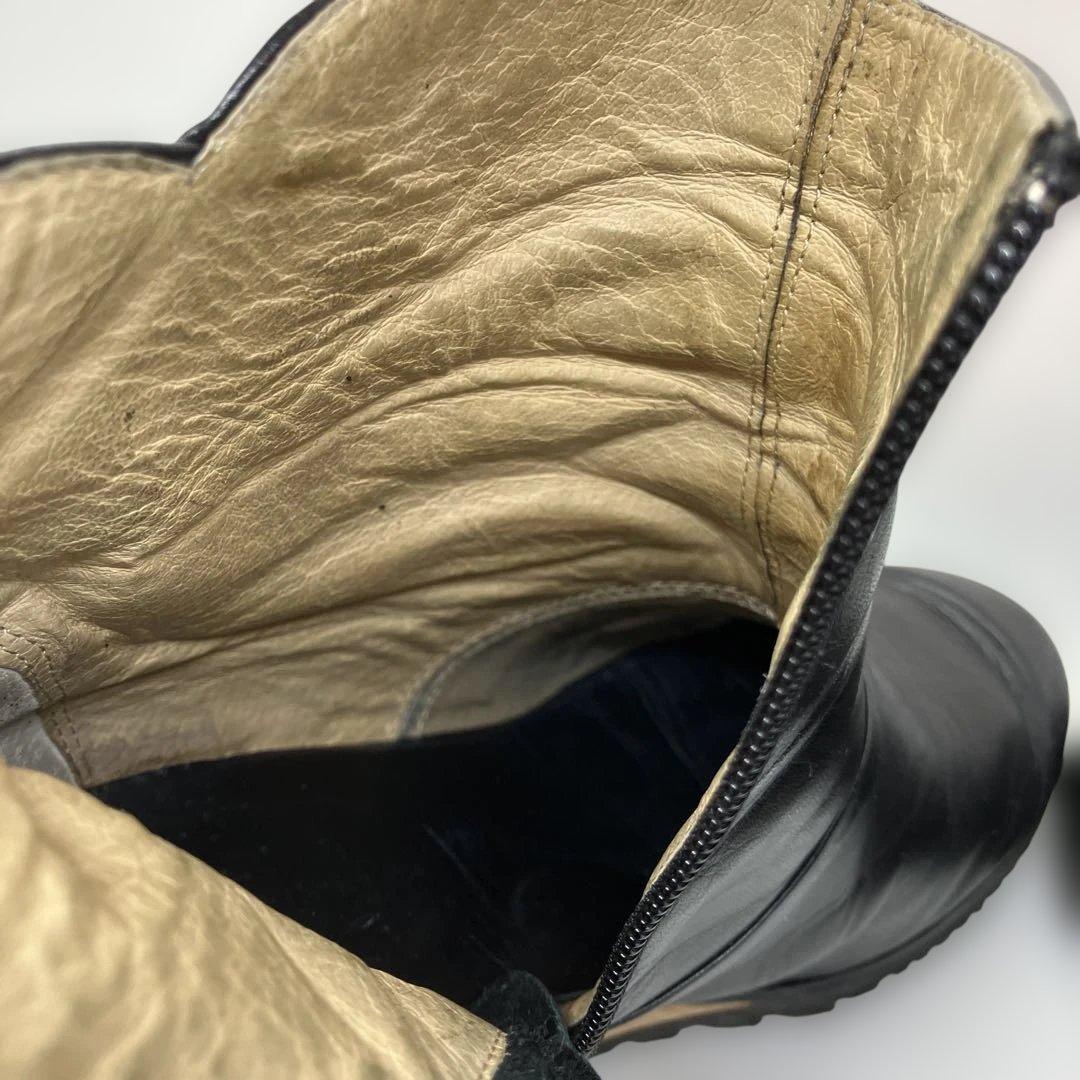 【希少】ISSEY MIYAKE アートヒール ウエッジソール レザーブーツ