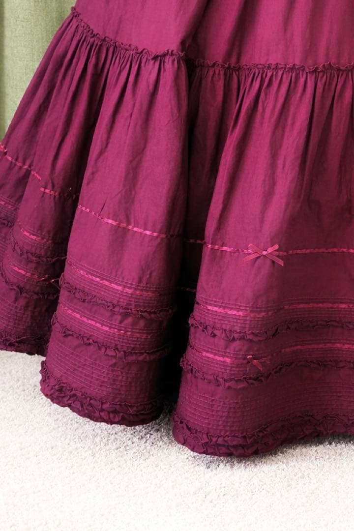 連休セール　PINK HOUSE サテンリボン裾ロングスカート