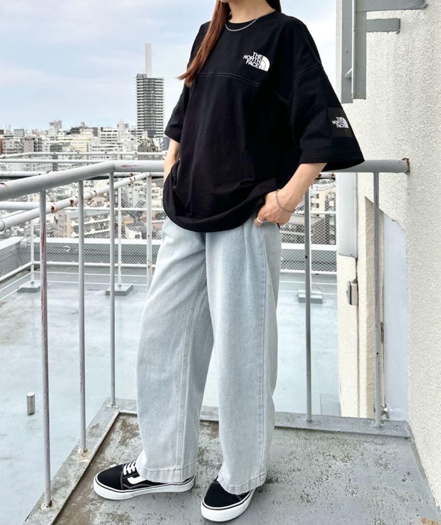 新作‼️ノースフェイス ステッチ オーバーフィット　Tシャツ　半袖 L　韓国限定