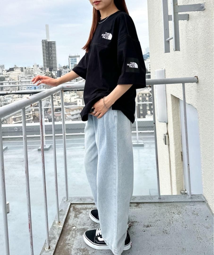 新作‼️ノースフェイス ステッチ オーバーフィット　Tシャツ　半袖 L　韓国限定