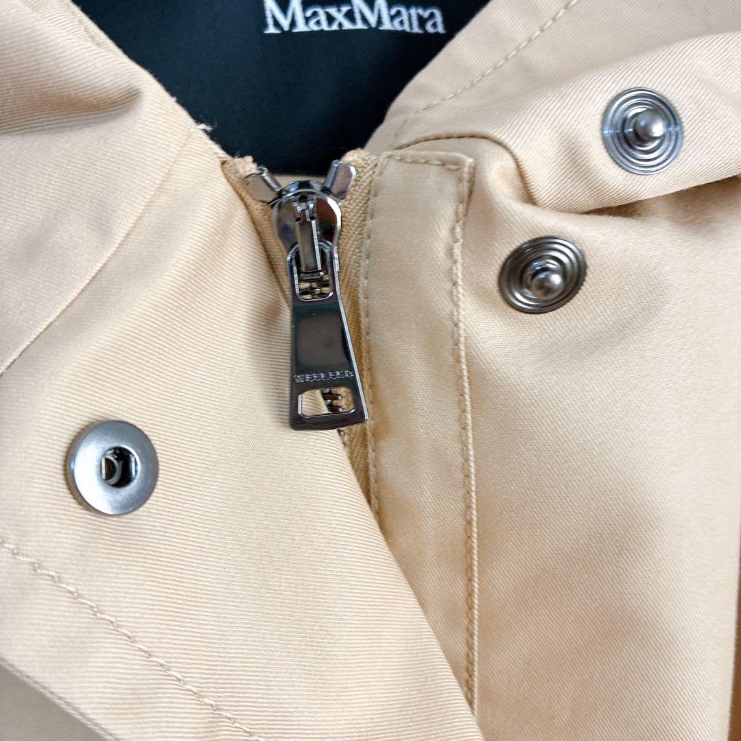 【美品】ウィークエンドマックスマーラ フーデットコート ベージュポンチョ風春服