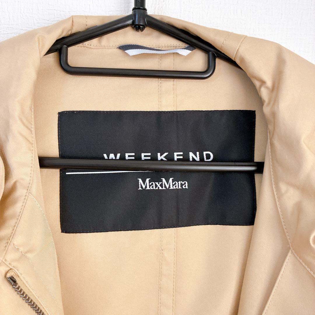 【美品】ウィークエンドマックスマーラ フーデットコート ベージュポンチョ風春服