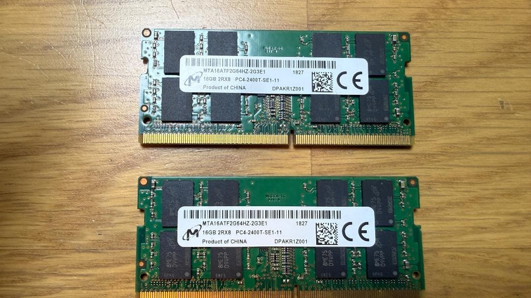 Crucial DDR4 32GB(16GB+16GB)SODIMMメモリセット