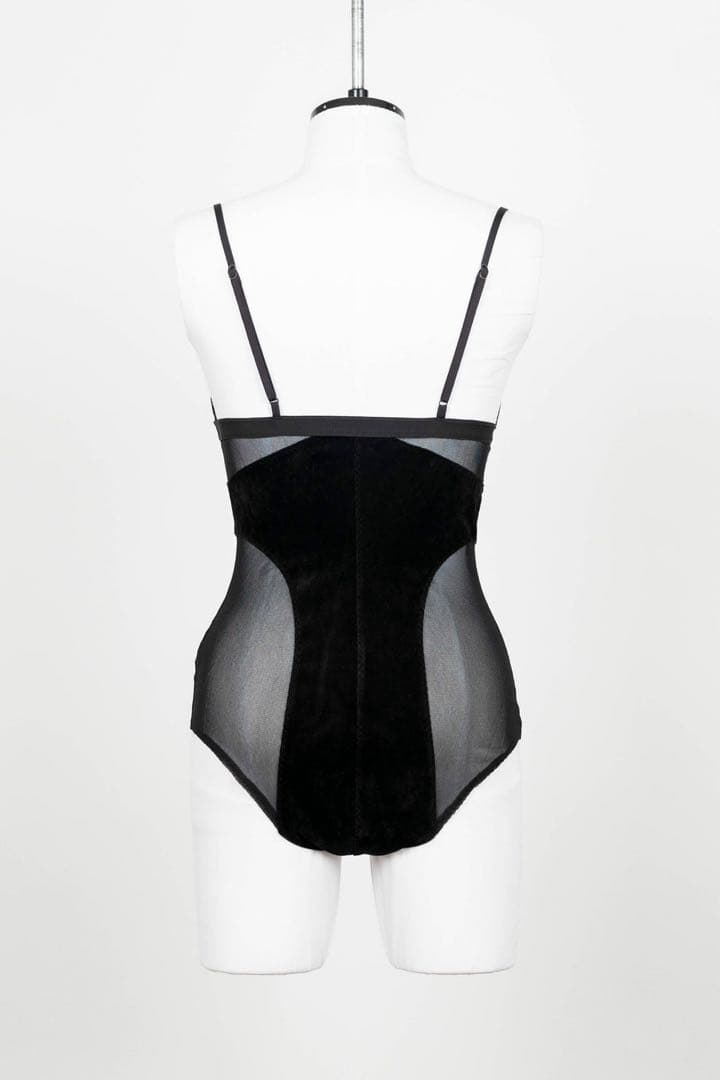 トップス fetico MESH COMBINED VELOUR BODYSUIT