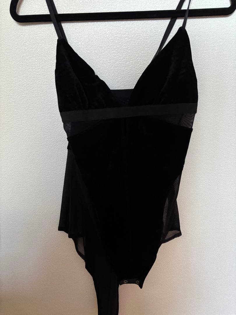トップス fetico MESH COMBINED VELOUR BODYSUIT
