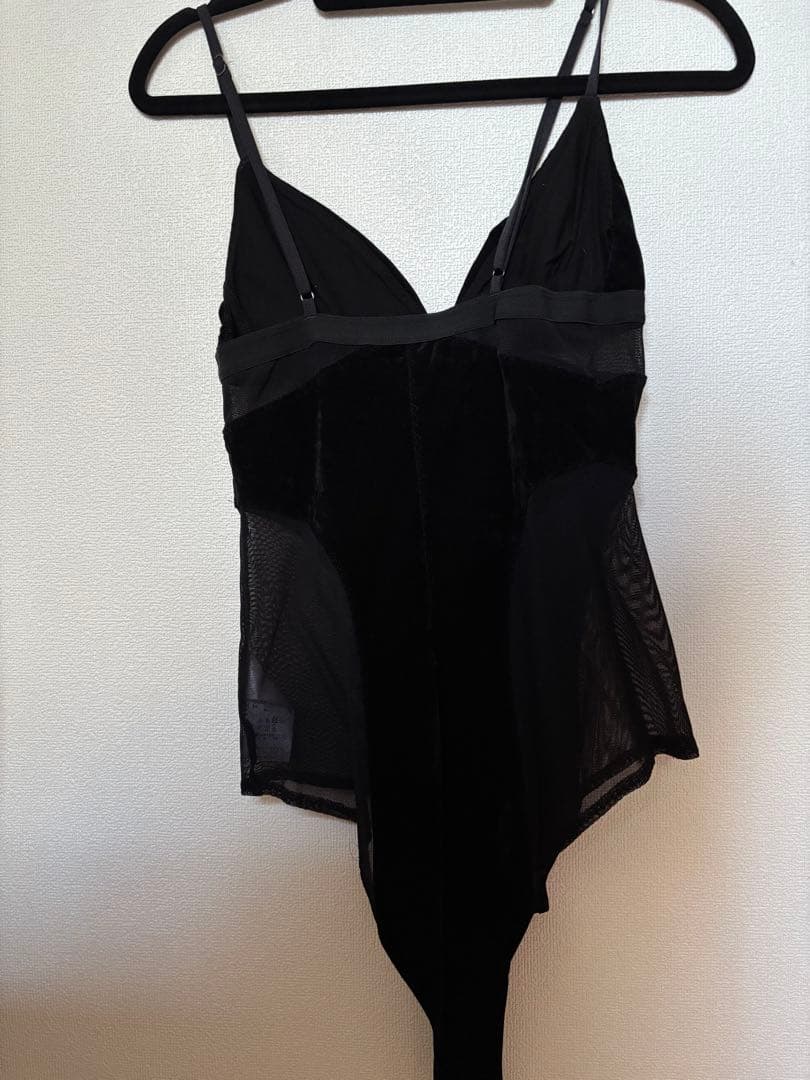 トップス fetico MESH COMBINED VELOUR BODYSUIT
