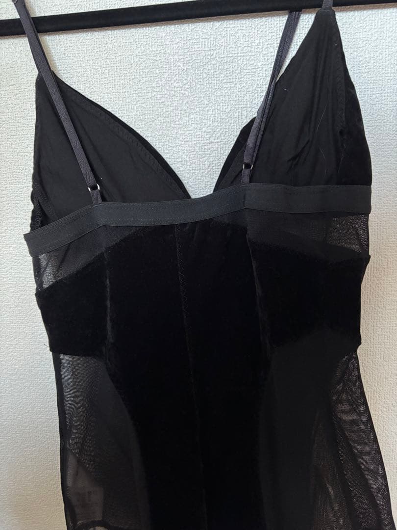 トップス fetico MESH COMBINED VELOUR BODYSUIT