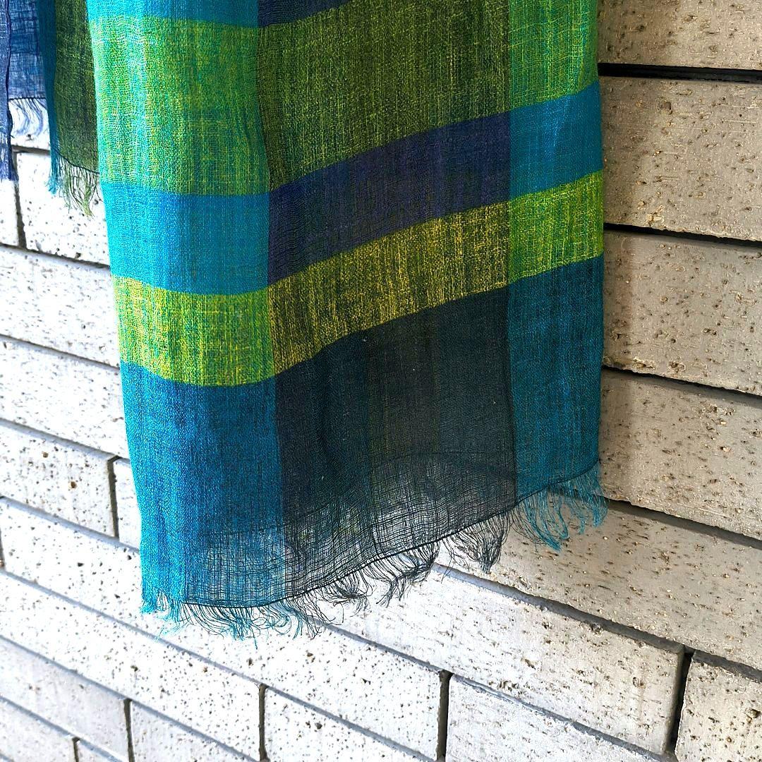 ♦️【フランコフェラーリ】✨美品　麻の高級ストール　天然素材リネン100%　春夏