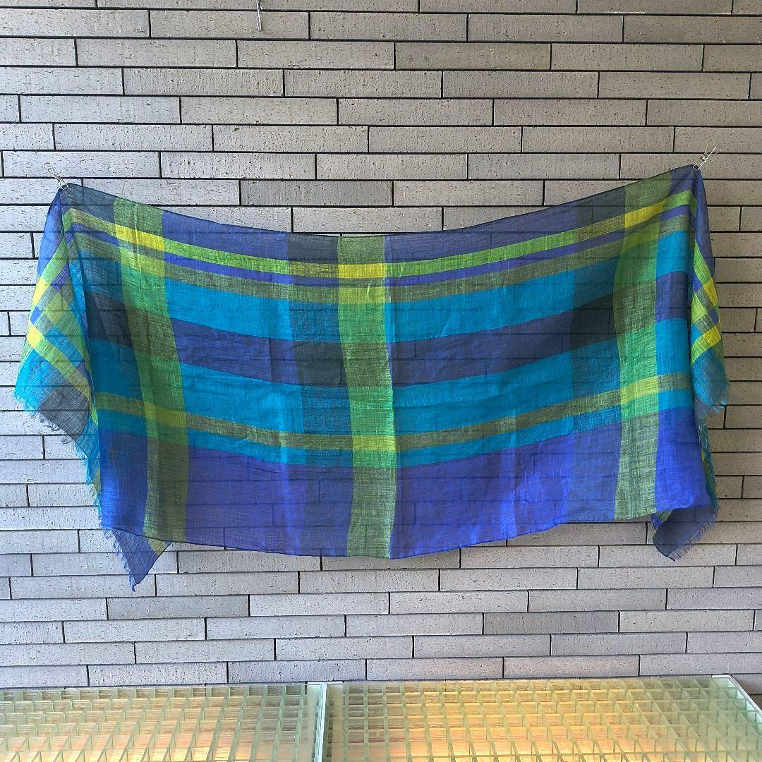 ♦️【フランコフェラーリ】✨美品　麻の高級ストール　天然素材リネン100%　春夏