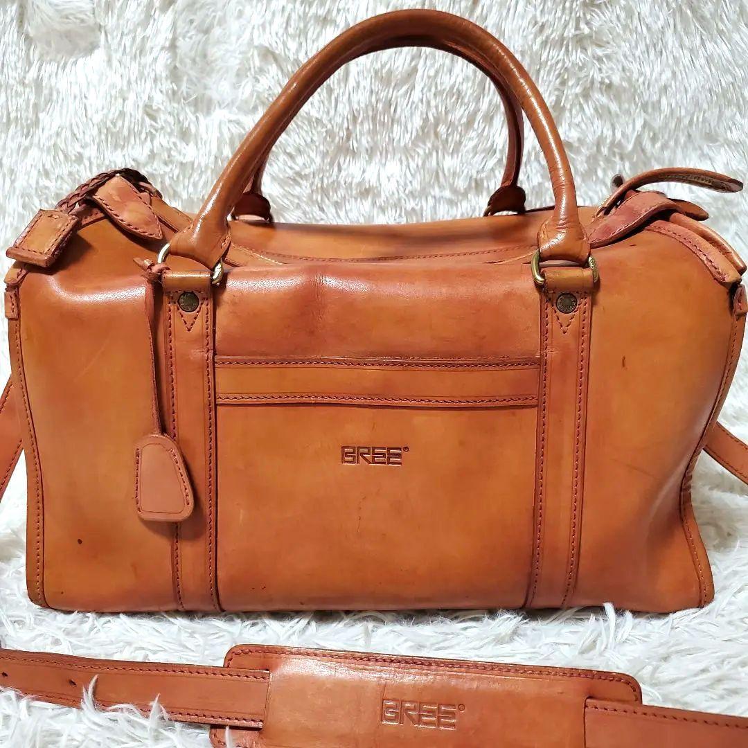 レア BREE オールレザー ボストンバッグ 2way 本革 ショルダーバッグ