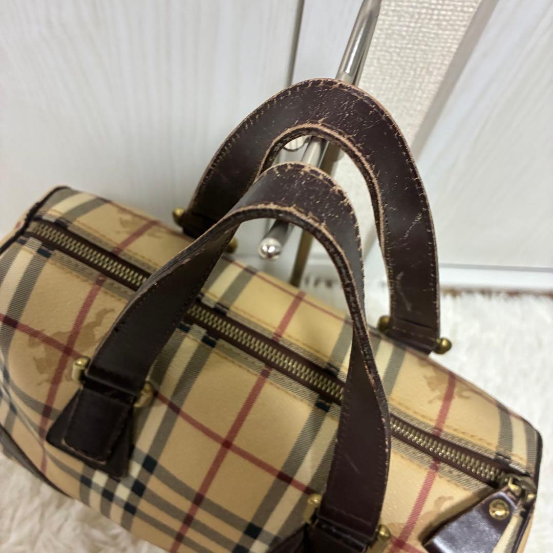 BURBERRY バーバリー ミニ ボストンバッグ ノバチェック PVC