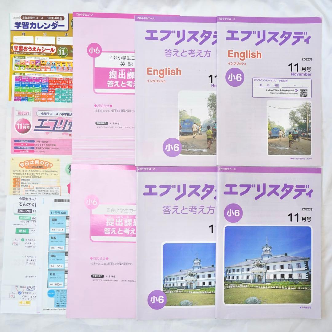 Z会 エブリスタディ 小6 5教科通年 ハイレベル版 書き込みなし 付属品完備